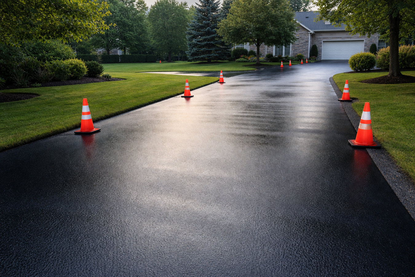 Asphalt sealcoating